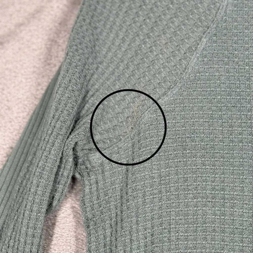 Free People We The Free S Small Sage Green‎ Waffle Knit High Low Tunic Mock Neck